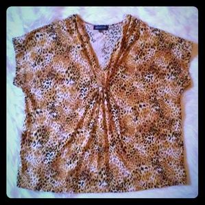 JONES OF NY - CUTE CHEETAH SHIRT SIZE 3X